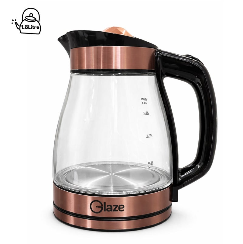 جليز غلاية كهربائية زجاجية سعة 1.8 لتر بقوة 1500 واط | زجاج بوروسيليكات عالي الجودة مقاوم للحرارة | غليان سريع | إيقاف تشغيل تلقائي للسلامة - Image 1